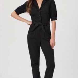 PAIGE Black Button-Up Jumpsuit